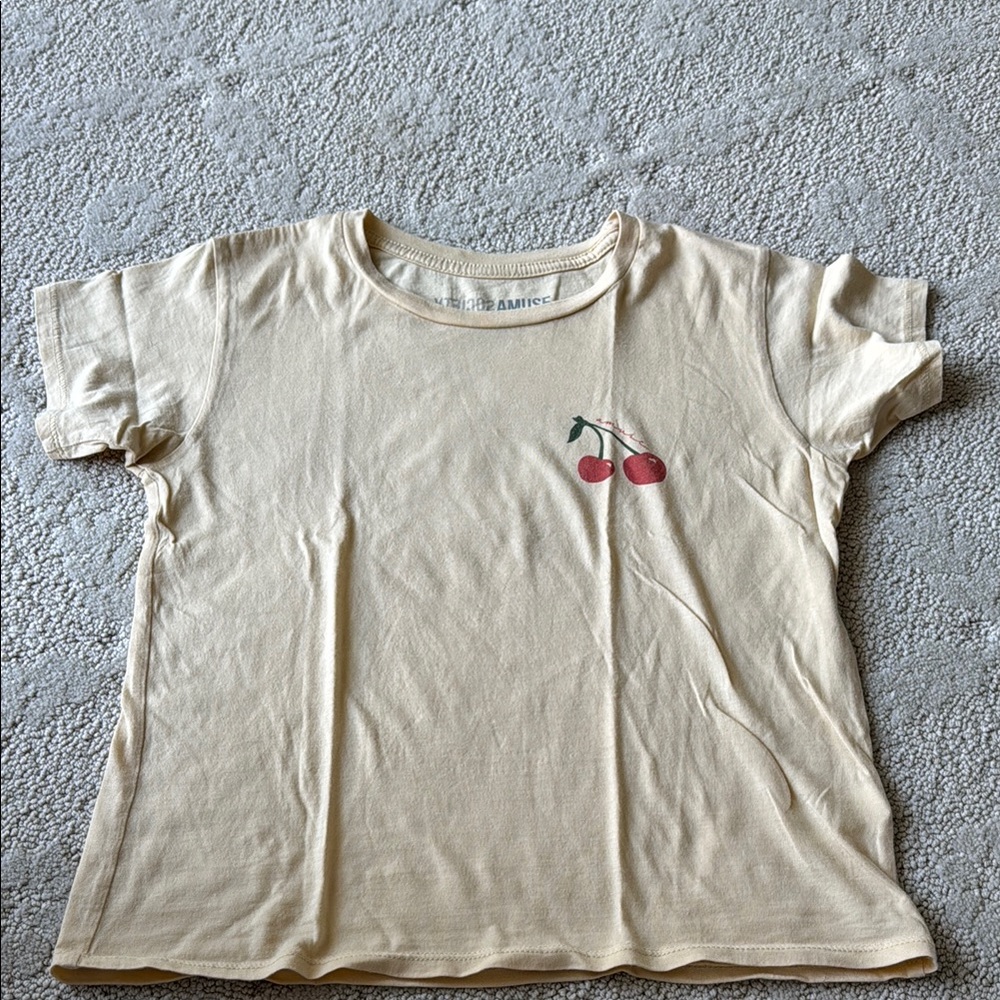 Amuse Society Cream Tee with Cherry Design